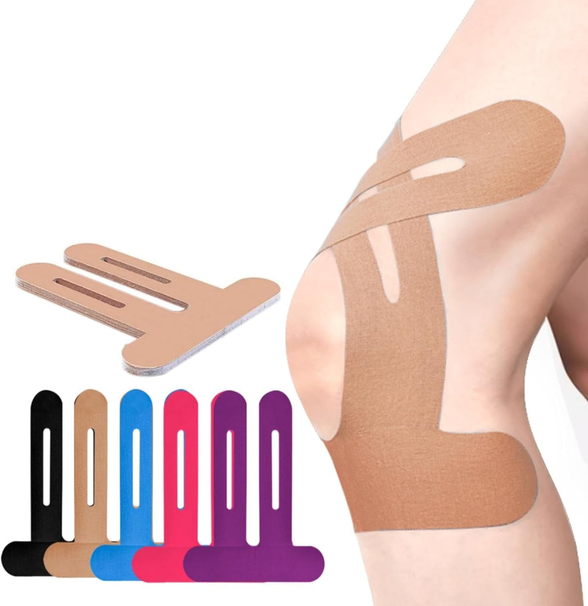 Stabilizator kolana | Wstępnie wycięta taśma kinesio | Oddychające wsparcie kolana | Flexify