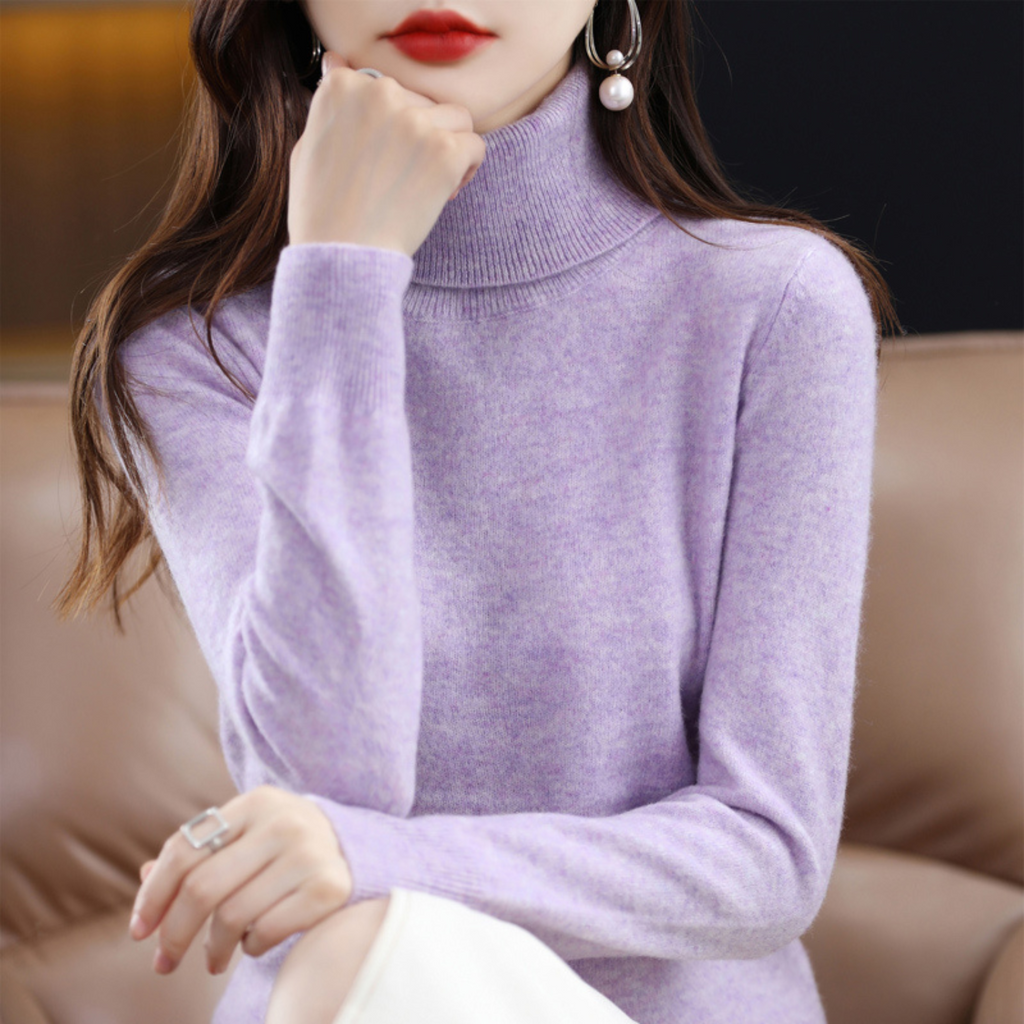 Sweter damski golf z kaszmiru