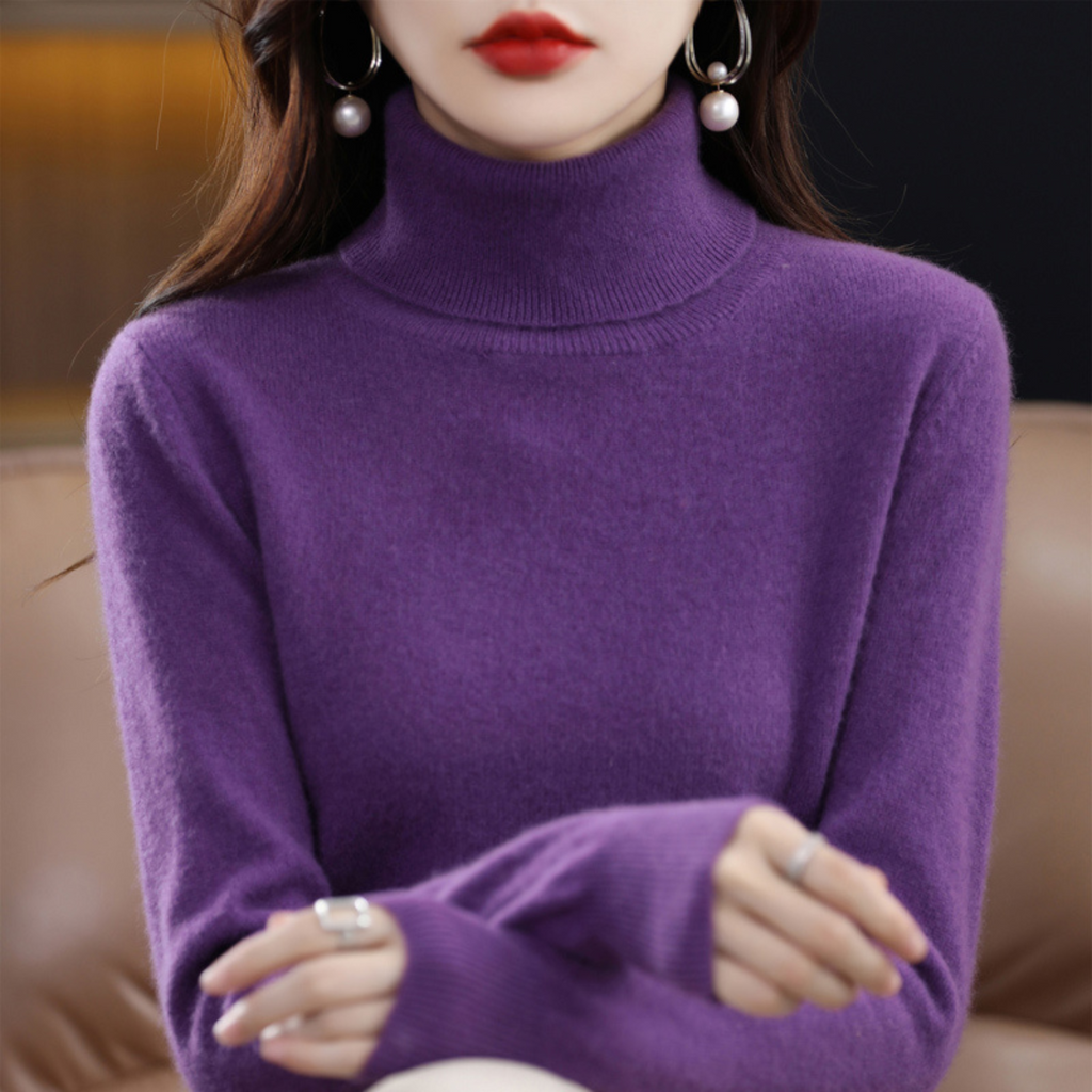 Sweter damski golf z kaszmiru
