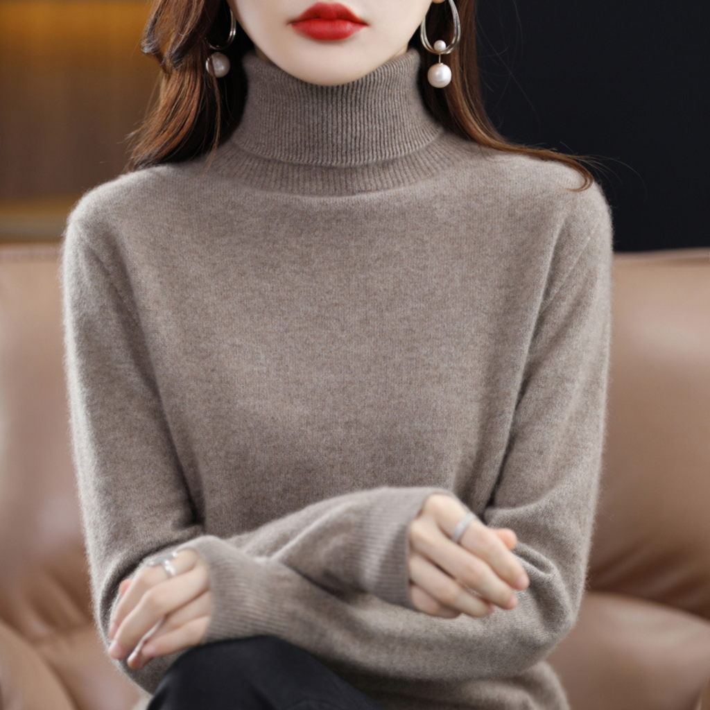 Sweter damski golf z kaszmiru