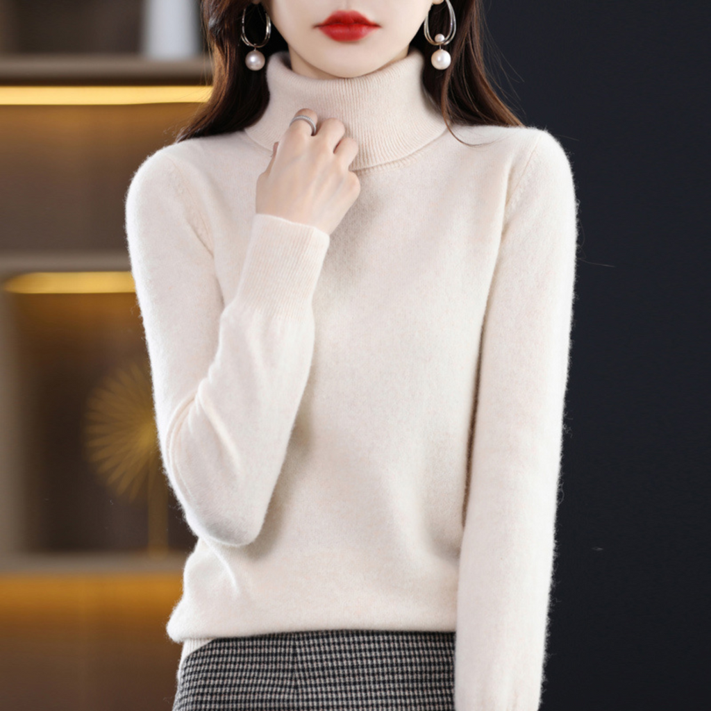 Sweter damski golf z kaszmiru