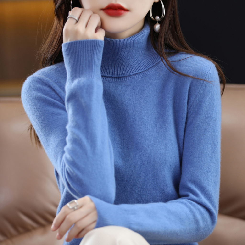 Sweter damski golf z kaszmiru
