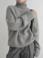 Sweter damski golf z miękkiej wełny