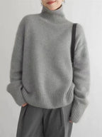 Sweter damski golf z miękkiej wełny