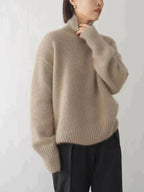 Sweter damski golf z miękkiej wełny