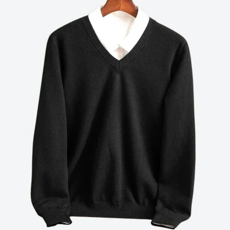 Sweter męski z kaszmiru z okrągłym dekoltem