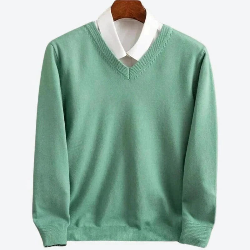 Sweter męski z kaszmiru z okrągłym dekoltem