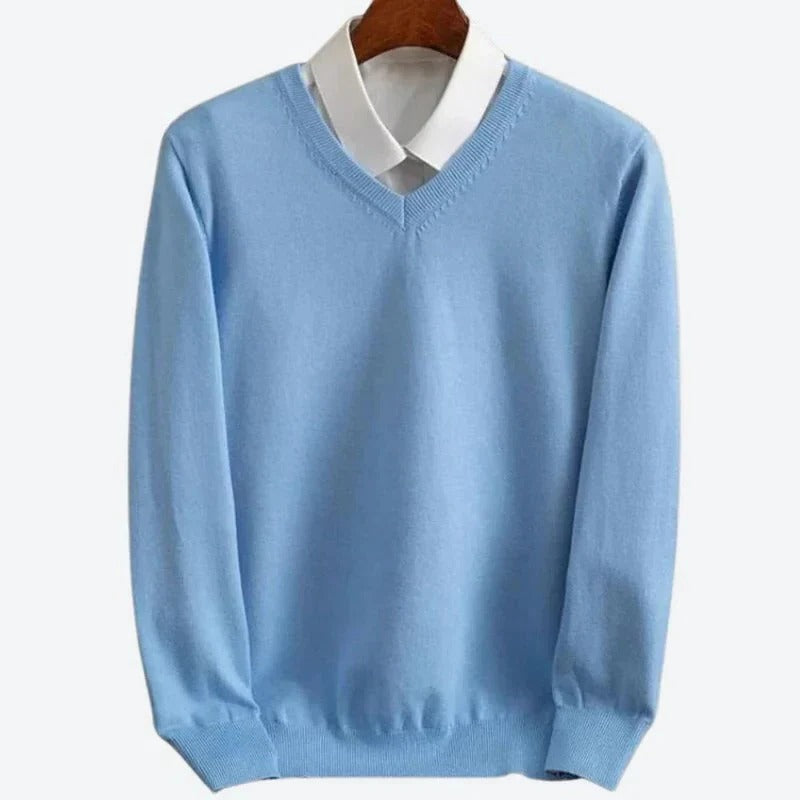 Sweter męski z kaszmiru z okrągłym dekoltem