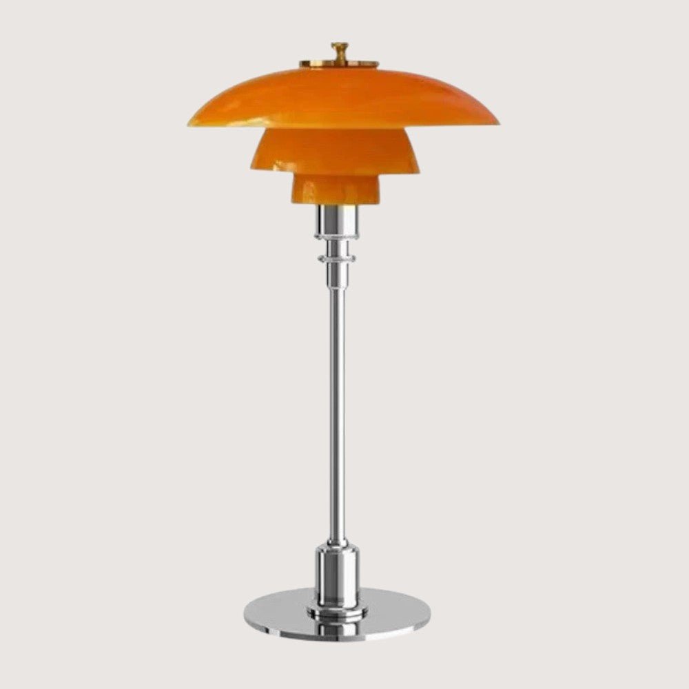 Nordycka szklana lampa stołowa z ciepłym światłem otoczenia