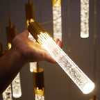 Szklana lampa wisząca w kształcie cylindra – ciepła biel 3000 K, regulowany kabel 150 cm