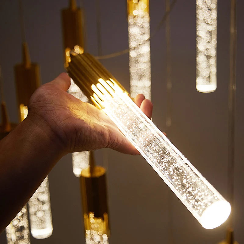 Szklana lampa wisząca w kształcie cylindra – ciepła biel 3000 K, regulowany kabel 150 cm