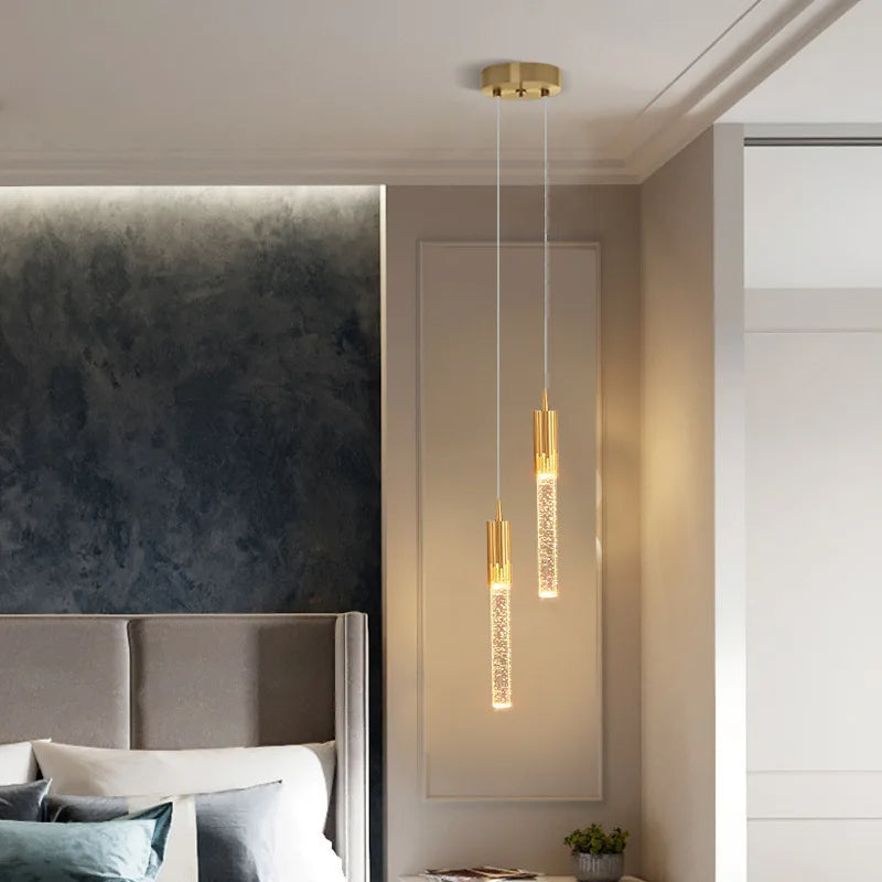Szklana lampa wisząca w kształcie cylindra – ciepła biel 3000 K, regulowany kabel 150 cm
