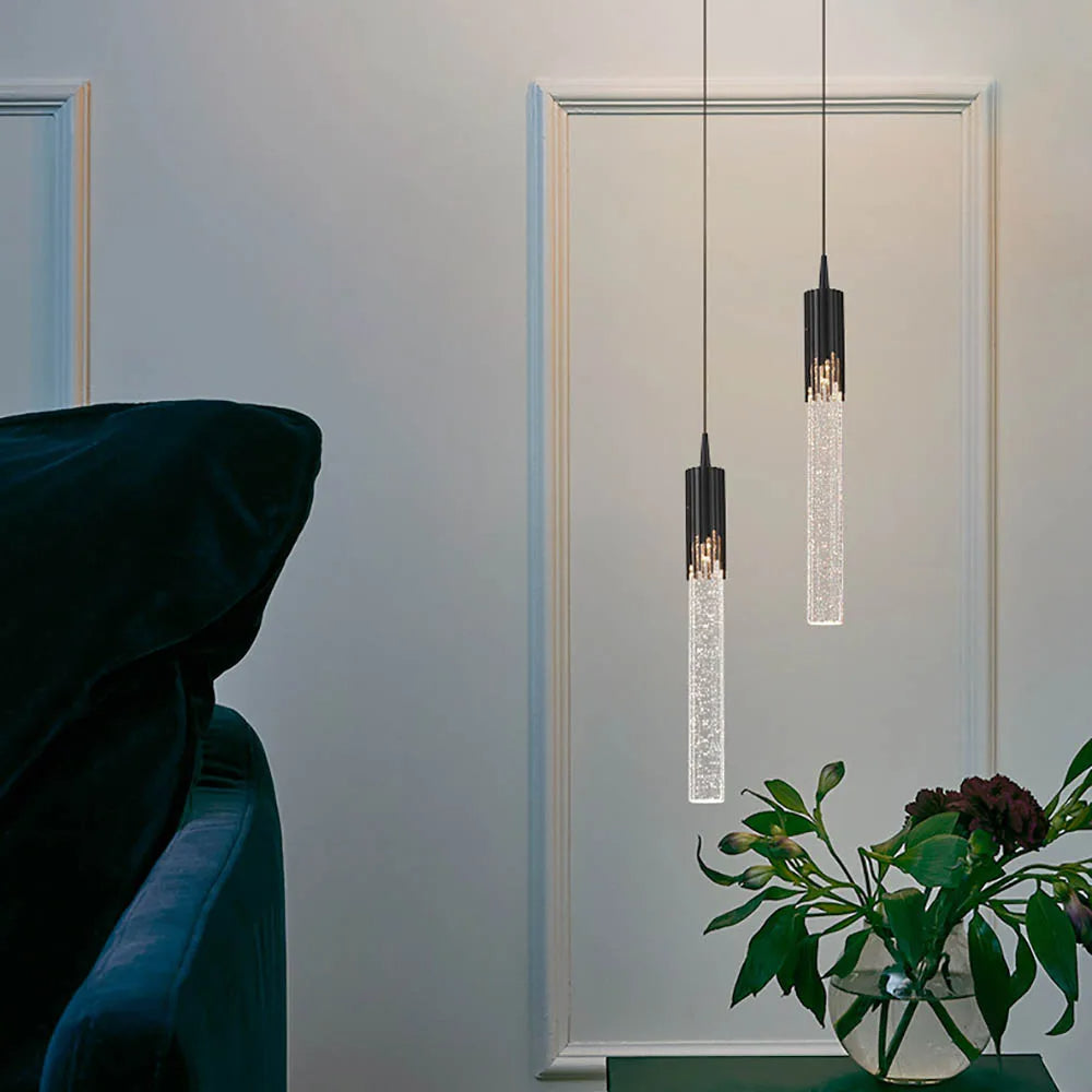 Szklana lampa wisząca w kształcie cylindra – ciepła biel 3000 K, regulowany kabel 150 cm
