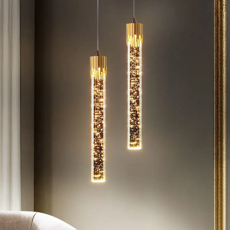 Szklana lampa wisząca w kształcie cylindra – ciepła biel 3000 K, regulowany kabel 150 cm