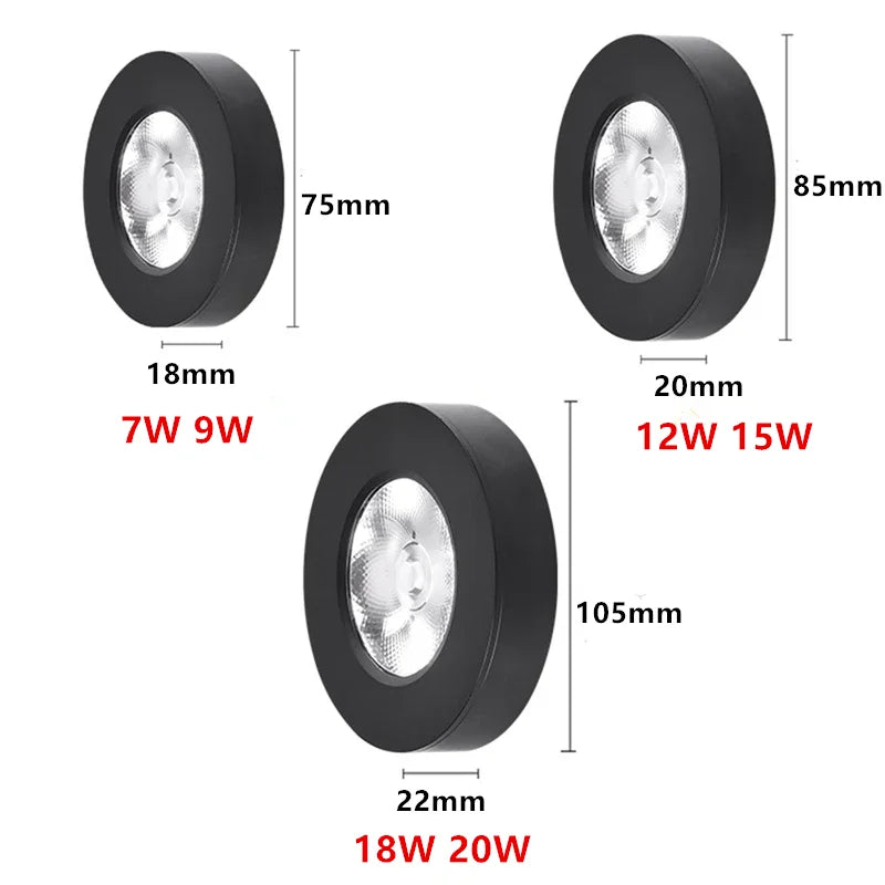 Ultracienka sufitowa lampa LED z aluminium i technologią antyrefleksyjną do kuchni, łazienki i salonu 90–260 V