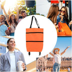 Uniseks Duża Składana Torba na Zakupy z Kółkami (1+1 GRATIS)