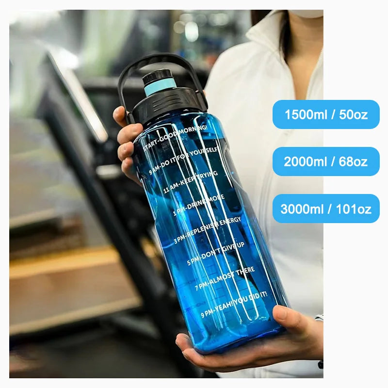 Unisex Bidon na Wodę ze Słomką 1.5L-3.0L do Siłowni i Sportu