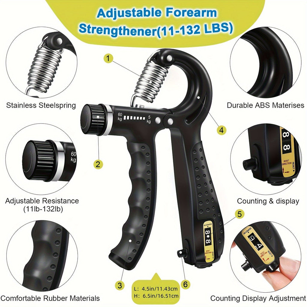 Unisex Zestaw PowerGrip 5w1 do Treningu Dłoni i Przedramion