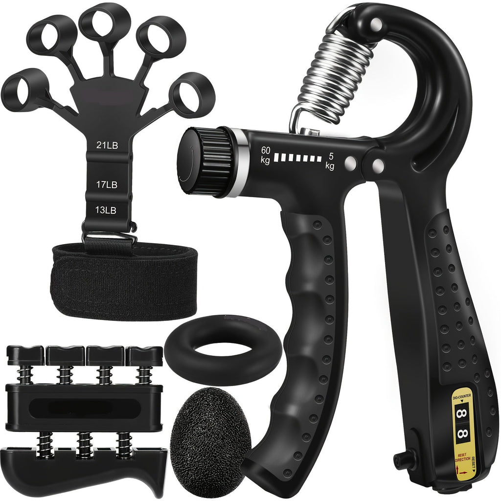 Unisex Zestaw PowerGrip 5w1 do Treningu Dłoni i Przedramion