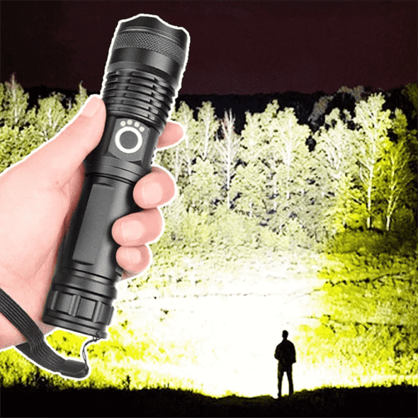 Uniwersalna Latarka LED XHP50.2 90000 Lumenów z Zoomem i USB