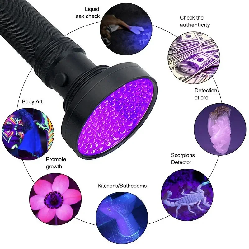 Uniwersalna Latarka UV 100 LED – Wykrywaj Pluskwy i Plamy