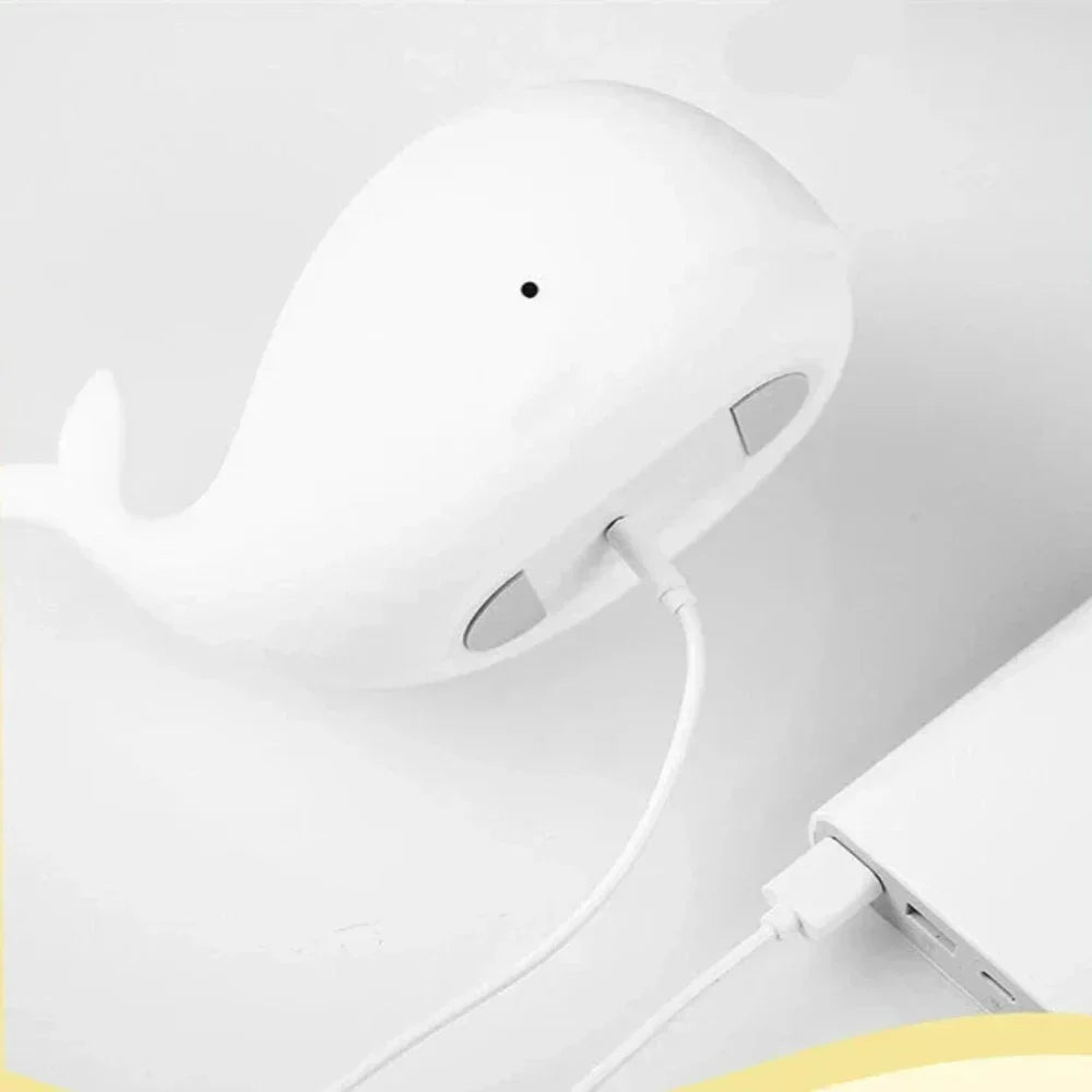 Uspokajająca lampka nocna LED Whale z ciepłym światłem