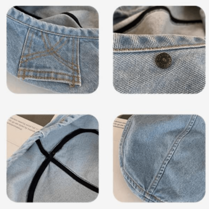 Damski vintage'owy beret dżinsowy w ponadczasowym stylu retro