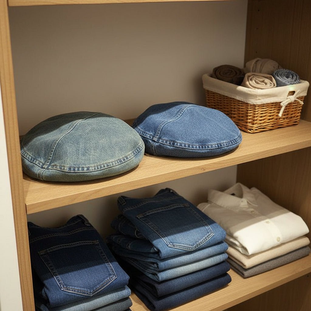 Damski vintage'owy beret dżinsowy w ponadczasowym stylu retro