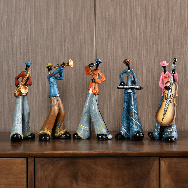 Vintage Figurka Zespołu Jazzowego – Ozdoba Muzyczna