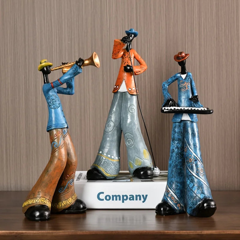 Vintage Figurka Zespołu Jazzowego – Ozdoba Muzyczna