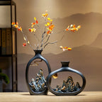 Wazon Ceramiczny z Górskim Krajobrazem - Elegancja i Spokój