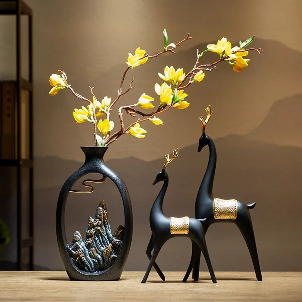Wazon Ceramiczny z Górskim Krajobrazem - Elegancja i Spokój