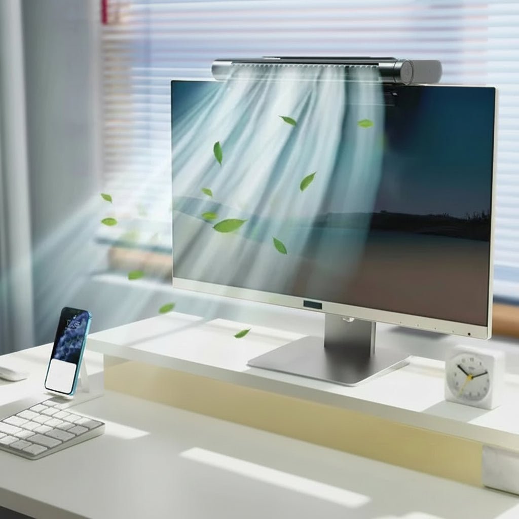 Wentylator biurkowy | Bezłopatkowy i zasilany przez USB | Regulowany przepływ powietrza