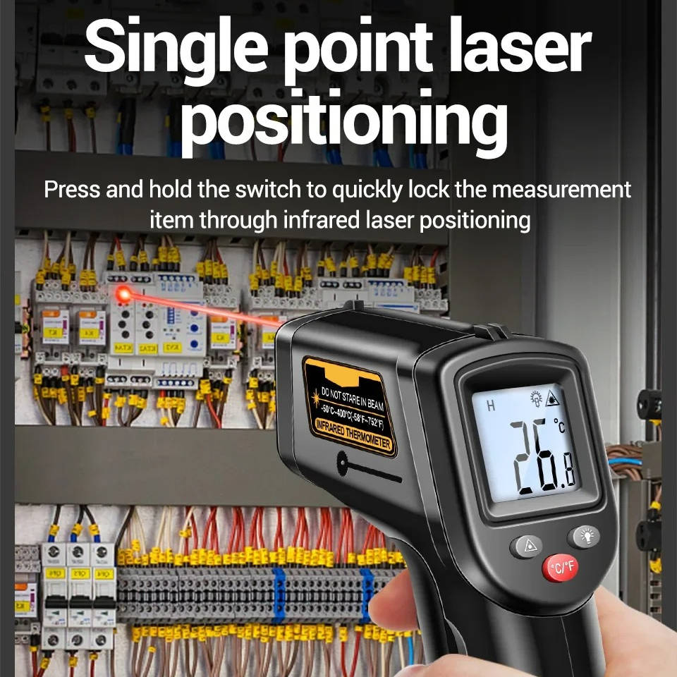 Wielofunkcyjny termometr laserowy na podczerwień