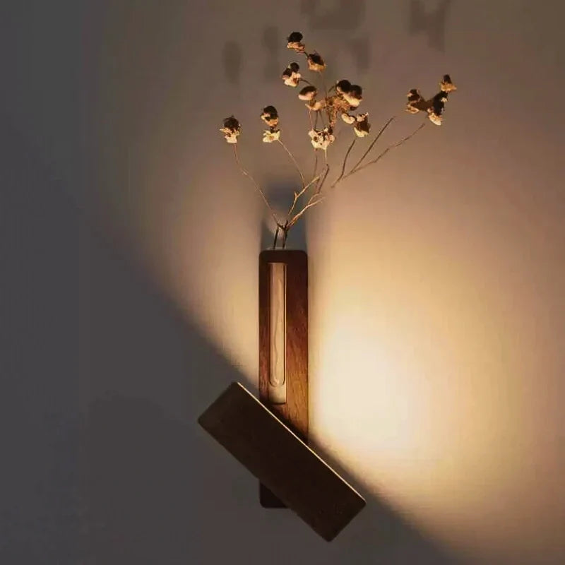 Wielofunkcyjny wazon lampa ścienna - łatwy w przyklejeniu