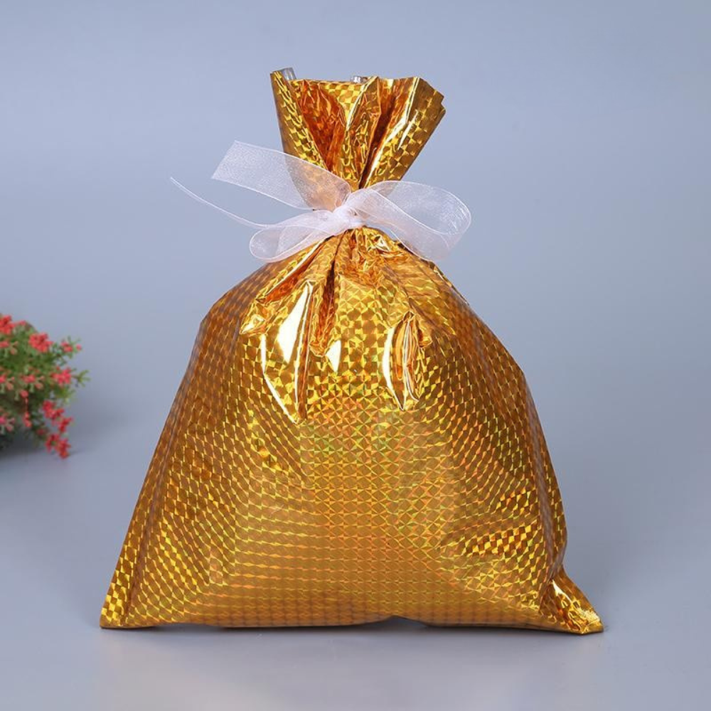 Wielorazowe Torby na Prezenty Świąteczne z Folii Aluminiowej