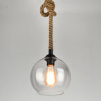 Wisząca lampa sufitowa kula retro pojedyncza oprawa