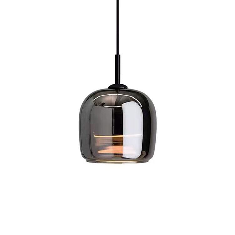 Wnętrze skandynawskie Lampa wisząca w stylu nordyckim z czarnego szkła do nowoczesnego domu