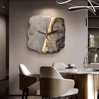 Zegar ścienny StoneAura 50 cm z teksturą piaskowca — cichy mechanizm kwarcowy