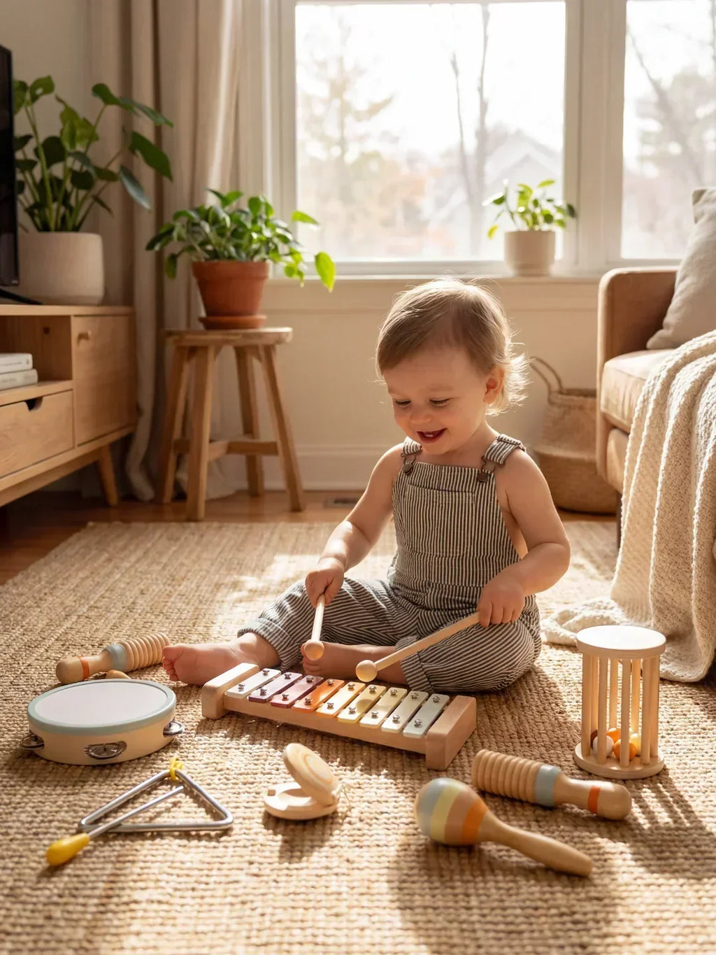 Premium zestaw 7 drewnianych instrumentów muzycznych dla dzieci