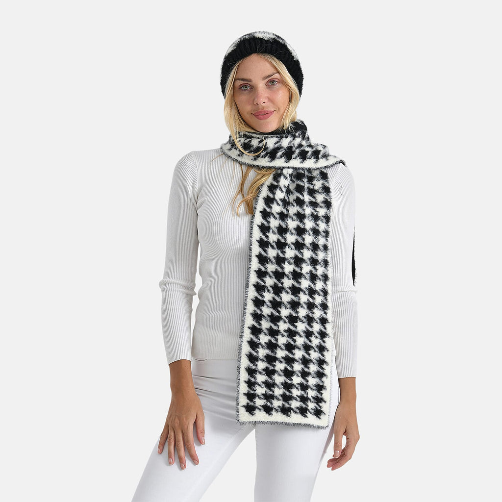 Zestaw damski Styled By: szalik i czapka w panterkę – 2-częściowe akcesoria zimowe
