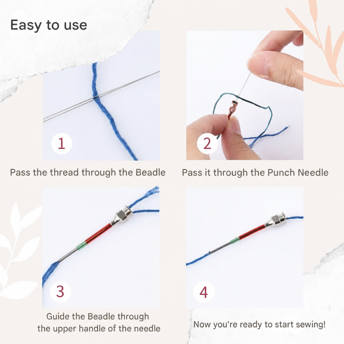 Zestaw igieł do haftu | Łatwe haftowanie | Igły oznaczone kolorami | EasyStitch