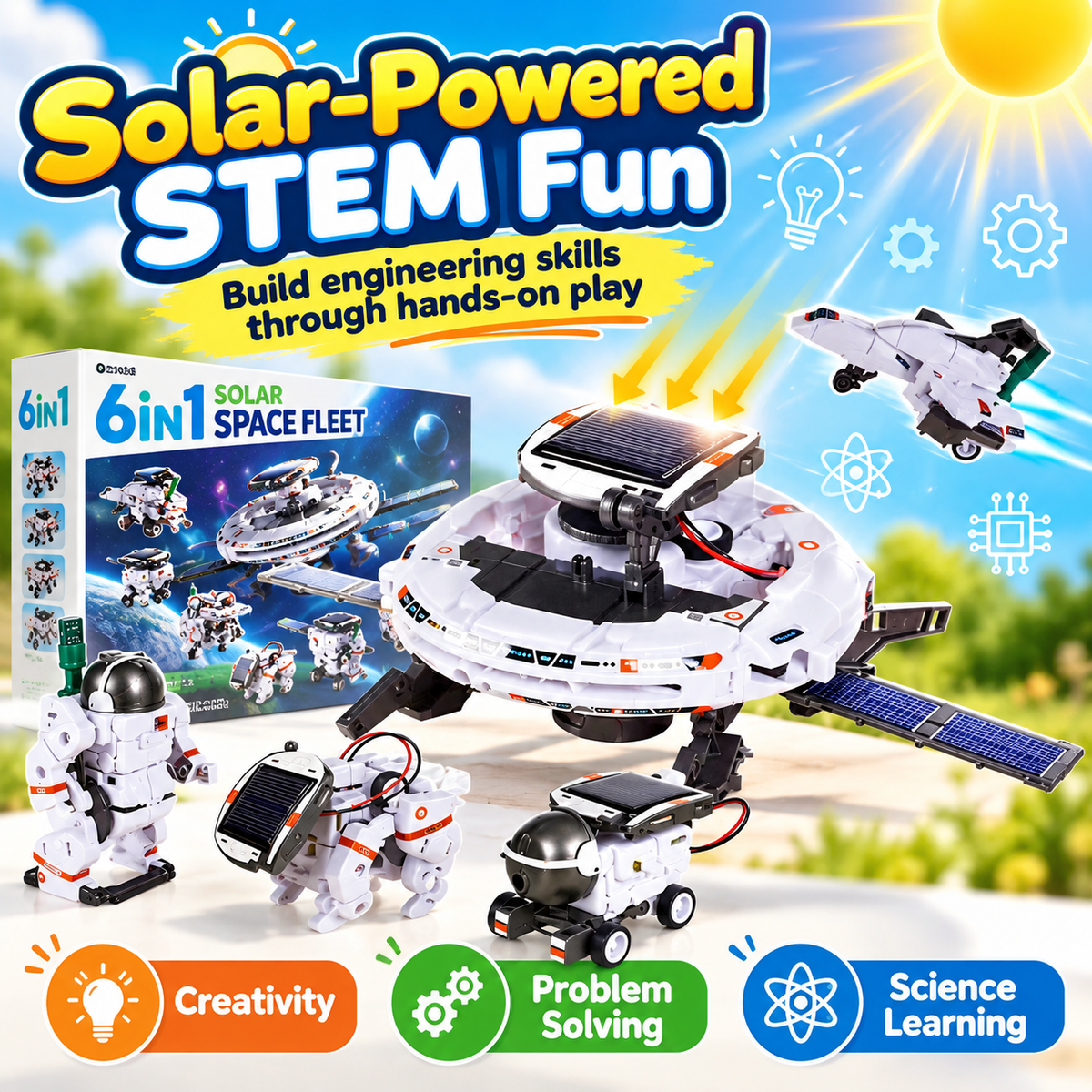 Zestaw solarnego robota dla dzieci – zabawka STEM 6 w 1 i 7 w 1