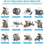 Zestaw solarny robot STEM dla dzieci – zabawka konstrukcyjna DIY 12 w 1 i 13 w 1