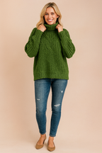Zosia | Warkoczowy sweter z golfem i fakturą 3D