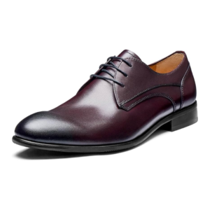 Męskie Skórzane Buty Oxford Bordowe – KlasyczneEleganckie Buty Wizytowe i Biznesowe