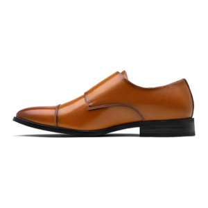 Męskie Loafersy Monk Strap Amy9069 Brązowe – Wodoodporne Buty Wizytowe i Imprezowe